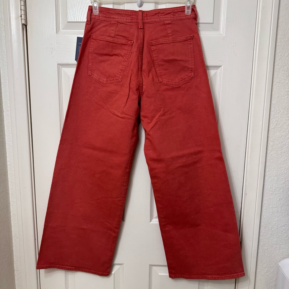 Universal Thread Sailor Wide-Leg Jeans Women’s Size 8 Coral-Red High-Rise Pants - Picture 2 of 13